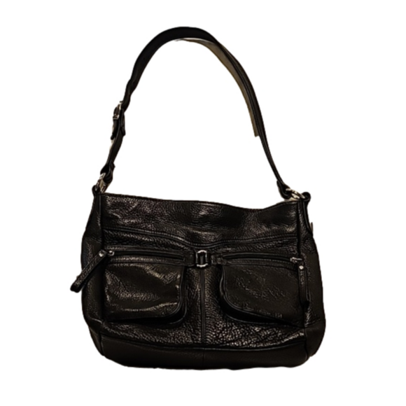 Stone Mountain Accessories Handbags - Stone Mountain black leather shoulder bag adjustable strap excellent condition